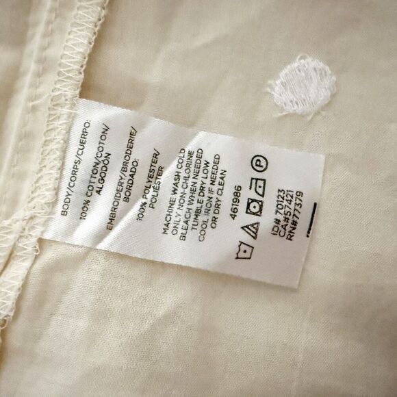 ANN TAYLOR | NWT Beige White Cold Shoulder Scallop Floral Blouse Top | Size XXL - Picture 5 of 5